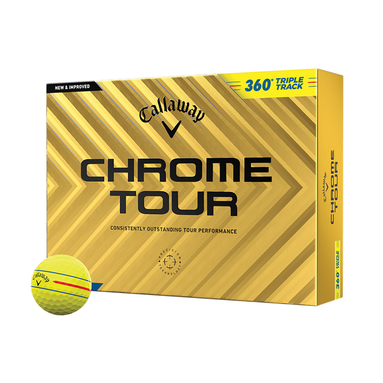 Callaway Chrome Tour 360 Triple Track Yellow Golf Balls